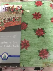 Home Trends fabric Tablecloth Comfort & Joy 52 “x 70 ” Oblong - Picture 1 of 3