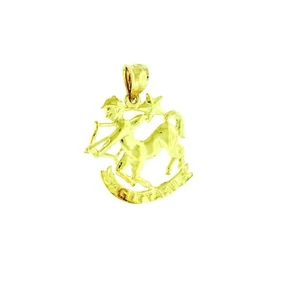 "Ciondolo Ciondolo Oroscopo Insegna Zodiacale Sagittario Nuovo Vero Oro Giallo 14k 1x,78" - Foto 1 di 3