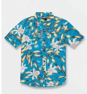 Volcom Boy's Button Down Short Sleeve Tropical Shirt Size 5/M - Picture 1 of 6