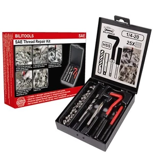 1/4-20 Inch Thread Repair Kit HSS Drill Helicoil Repair Kit SAE Metric Tool - Picture 1 of 7