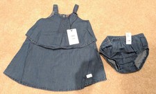 7 For All Mankind - Girls 6-9 mo Denim Pintuck Dress *NWT*