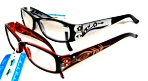 2 Lady / Girls READING GLASSES power +3.75 Flowers Crystals fashion readers - Picture 1 of 5
