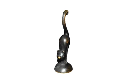 Antigua escultura Art Deco WHW HAGENAUER de gato de bronce hecha en AUSTRIA 2,5" H Foto 1 de 4