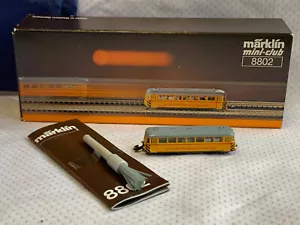 Marklin Mini-Club Z Scale Model Train in Box #8802 Yellow Railbus Cleaning Car - Picture 1 of 24