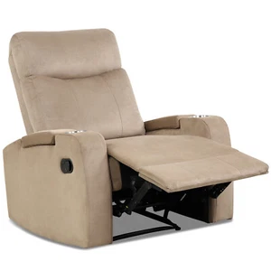 Giantex Recliner Sofa Chair Lounger w/ Arm Storage Footrest & Cup Holder Brown - Picture 1 of 7