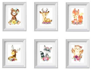 Nursery Decor Nursery Wall Art Baby Woodland Forest Animals Art Print Unframed - Picture 1 of 8