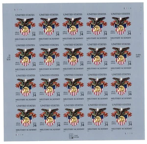 Scott #3560 - 34¢ U.S. MILITARY ACADEMY (West Point) Sheet of 20 Stamps MNH PC#6 - Picture 1 of 2