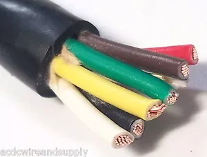 Trailer Cable Wire Harness 14-6 14 Gauge 6 Wire Jacketed Blk ROUND USA 10 feet - Bild 1 von 2
