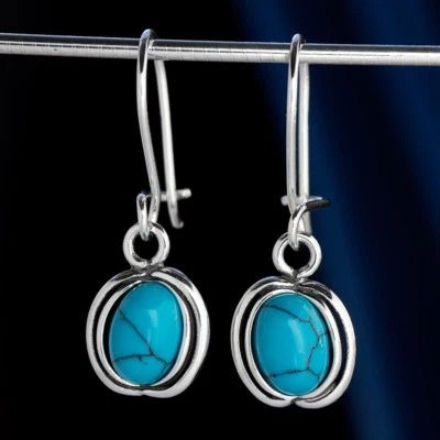 Türkis Silber 925 Ohrringe Damen Schmuck Sterlingsilber H526 - Bild 1 von 4