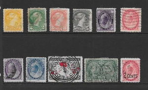 CANADA VARIOUS QUEEN VICTORIA USED ISSUES 1871 to 1899 CAT $47.00 - Picture 1 of 2