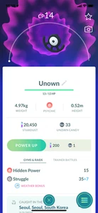 Pokemon - #201 ¡Unown U!! ¡Envío el mismo día o al día siguiente garantizado! Go - Imagen 1 de 1