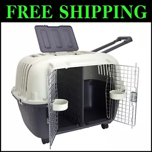 Portable Double Door Dog Crate – Airline Approved with Water Dish Included - Picture 1 of 10