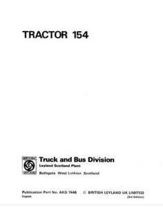 Leyland 154 Tractor Workshop Manual - Picture 1 of 4