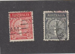 AUSTRALIEN (MK4912) # 150-151 SEHR GUTER ZUSTAND GEBRAUCHT ANZAC KENOTAPH/ROTE & SCHWARZE KATZE WERT 48 $ - Bild 1 von 1