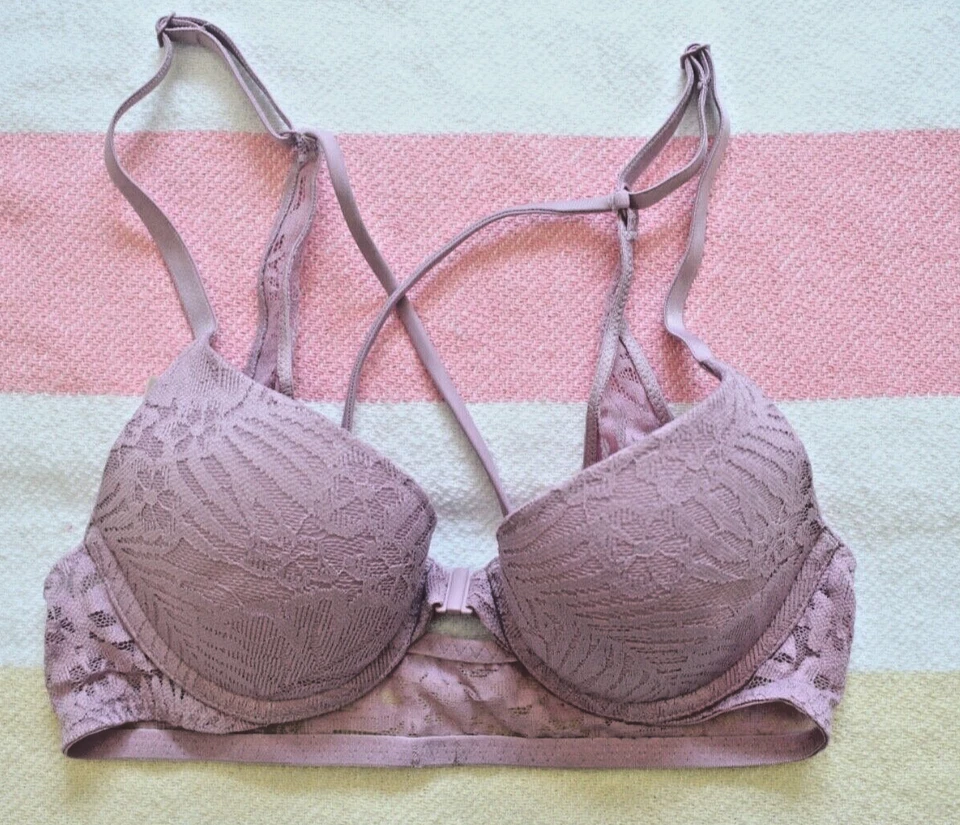 Victoria's Secret Palm Lace Strappy Push-Up Smokey Grape 32AA NWOT - Image 1 of 3
