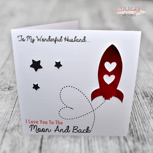 Personalised Love You To The Moon and Back Card Anniversary Birthday Valentine's - Picture 1 of 9