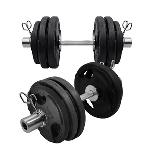 58kg Olympic Dumbell Set - Rubber Coated Iron Plate Dumbbell Weight Set - Picture 1 of 5