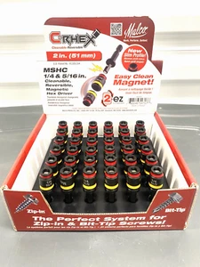 (2) Malco MSHC 2-Inch C-Rhex, Reversible Magnetic Hex Driver, 1/4" & 5/16" NEW - Picture 1 of 2