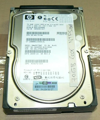 SCSI Festplatte 72,8 GB Wide-Ultra, 10000rpm, HP MAW3073NC - Bild 1 von 2