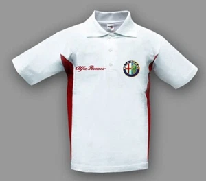Alfa Romeo Polo T-shirt Motor Sport With Embroidered Logos, Size S-XXXL - Picture 1 of 3
