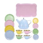 14-Pack Party Set for Little Girls Pretend Teapot Kitchenware Kitchen Toy