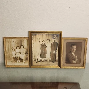 Lot of 3pcs VIntage FRAMED Photograph Photo Family Set - Picture 1 of 7