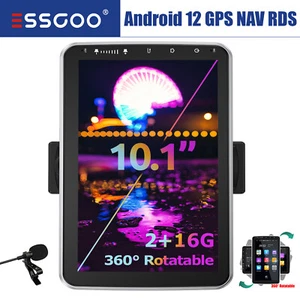 10.1'' Rotatable Android 12 Car Stereo Radio GPS Navigation WIFI FM Single 1 DIN - Picture 1 of 14