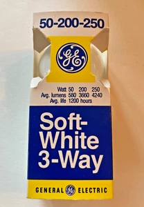 GE Soft White 100/200/300 Watt 3 Way Medium Base Light Bulb Lamp Vintage NOS - Picture 1 of 2