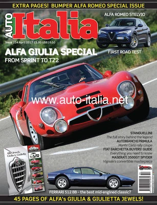 Auto Italia Magazine issue 254 Giulia Special! Stelvio 512BB Fiat Barchetta 712M