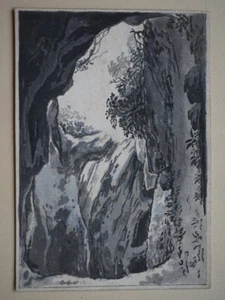 Landschaft mit Felsspalte Felsentor Grotte 18 Jhd Umkreis Franz Kobell - Bild 1 von 5