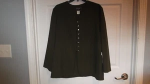 Usado en Excelente Condición Sweet Suit Mujer’s 16 Petite Oliva Negro Pin Rayas Blazer 8 Botones - - Imagen 1 de 6