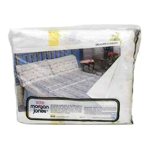 Morgan Jones Luxury Muslin No Iron Twin Flat Sheet Floral Striped Print 39"x76" - Picture 1 of 2