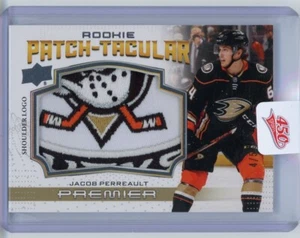 UD Premier 2022/23 - Rookie Patch-Tacular Shoulder Logo 4/5 - Jacob Perreault - Picture 1 of 2