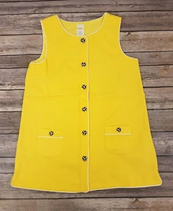 Gymboree Button Front Pique Top Sleeveless Pockets Girl Size 12 Yellow New - Picture 1 of 10