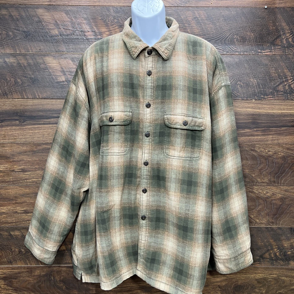 Arrow Blue Jeans CO Workwear Quilt Lined Flannel Shirt Jacket Brown Men’s 3XL - Image 1 of 4