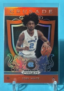 2019-20 Panini Prizm Draft Picks Crusade Orange Coby White #61 Rookie RC | Bulls - Foto 1 di 2