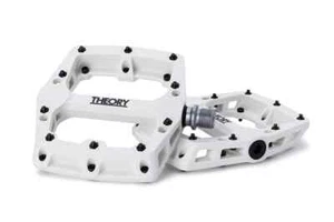 Theory Median BMX Wheelie Bike Sealed Platform Pedals - Removable Pins - White - Picture 1 of 1