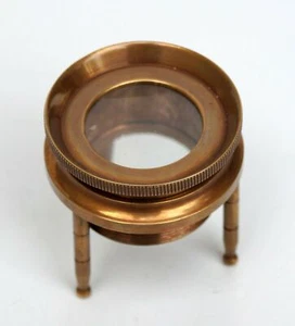 Antique Brass Magnifying Glass Adjustable Tripod Desktop Table Top Decor Gift - Picture 1 of 9