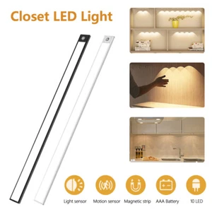 New Wireless LED Motion Sensor Light Strip Cabinet Lamp Closet USB Rechargeable - Picture 1 of 18