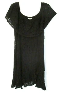 New Isaac Mizrahi Convertible Lace Dress 1X Black Tulip Hem A352283 Women BB318 - Picture 1 of 8