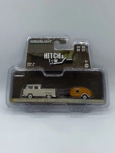 Greenlight Series 10 Volkswagen 1968 Diecast Double Cab Pickup Teardrop Trailer - Picture 1 of 6