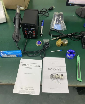 2in1 750W Soldering Station Hot Air Gun Rework Welding Repair Tool Set - Image 1 of 4