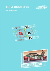 CALCAS ALFA ROMEO 75 SALA SURFING SLOT DECALS - Imagen 1 de 1