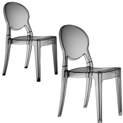 Set2 Sedie Igloo Chair Fumè Scab design Soggiorno Cucina Ufficio Eventi Catering - Immagine 1 di 3