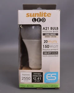 Sunlite LED A21 Light Bulb 20 Watts (150W Equivalent) Medium E26 Base 6-Pack - Picture 1 of 5
