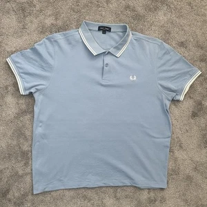 Fred Perry M3600 Polo Mens XXL Light Blue Snow White Twin Tipped Mod 60s - Picture 1 of 12