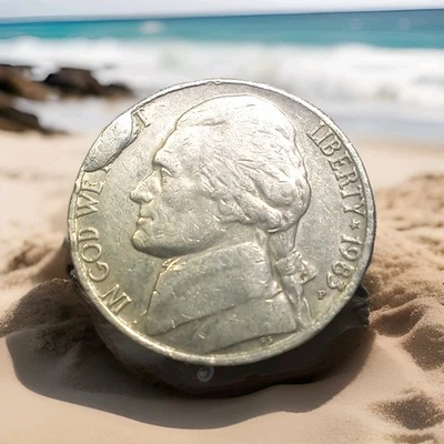 1983-P 5c. Jefferson Nickel Error Cud Almost Completely Covering TRUST  - Image 1 of 4