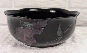 Mikasa Rondo EJ702 Tango 7⅞" Round Vegetable Serving Bowl Lavender Floral Black - Picture 1 of 7