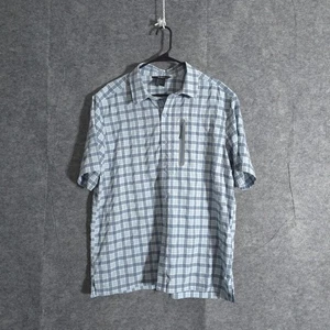 5.11 Tactical Karohemd Herren L Kurzarm blau grau Knopfleiste Tasche HIking - Bild 1 von 12