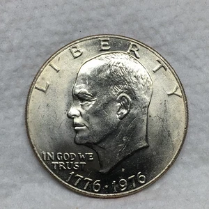 1776-1976 RARE One Dollar Eisenhower Liberty Bell Moon US Coin (76) - Bild 1 von 4